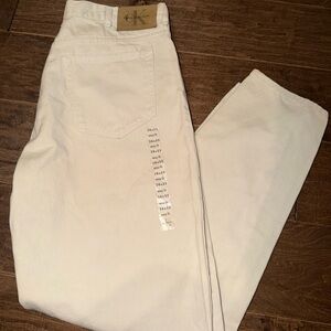 NWOT Calvin Klein Off-White/Cream Jeans Men’s Easy Fit 38x32 Y2K Era